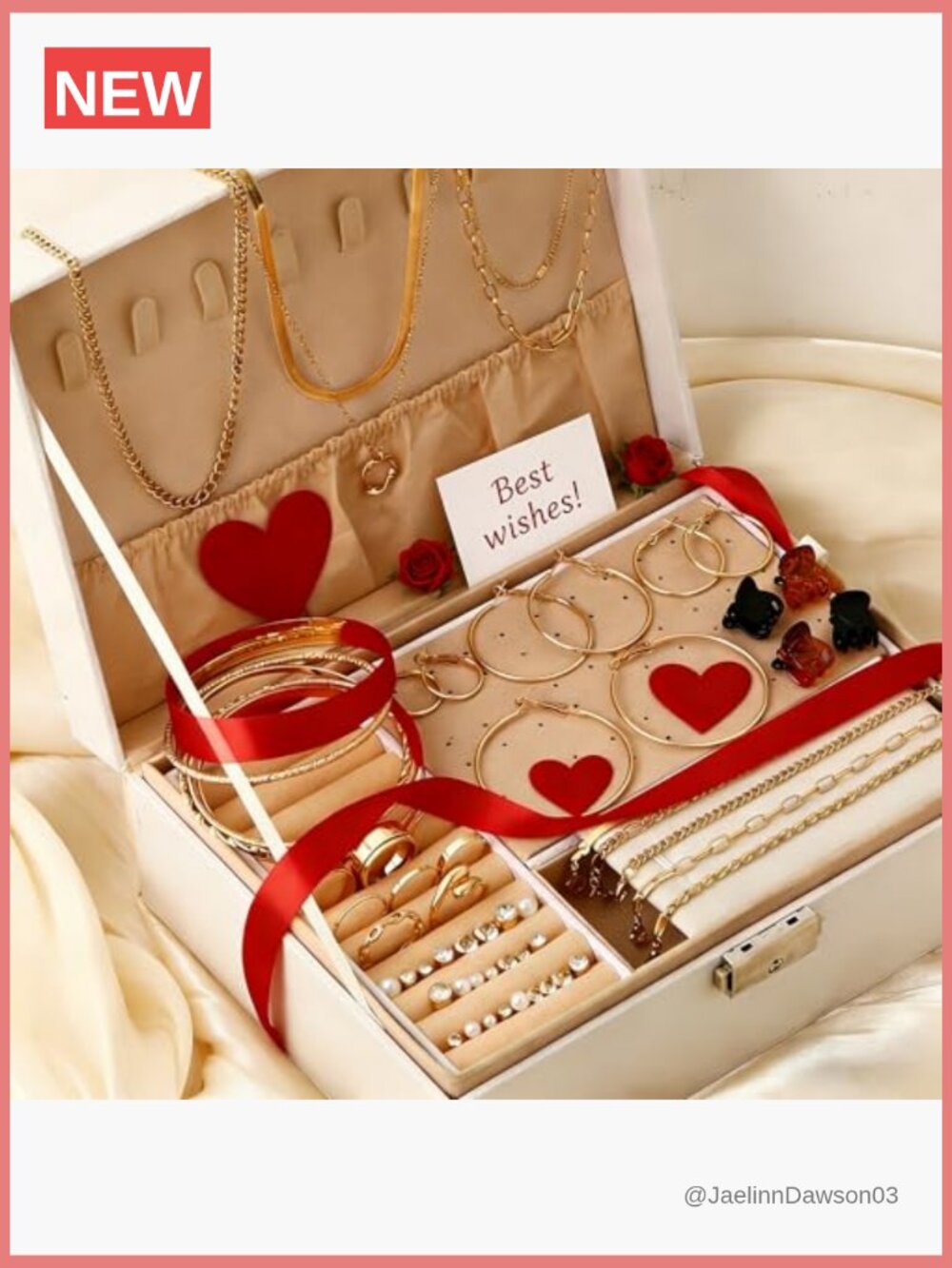 56 Piece Gold Jewelry Set Necklace Bracelet Earrings Rings Hairpins - Picture 6 of 7